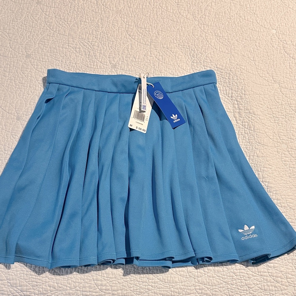 NWT Adidas Sky Blue Pleated skirt